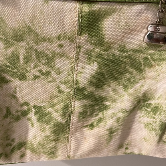 Kathy Van Zeeland Green and Cream Tote Bag Y2K - Picture 3 of 10